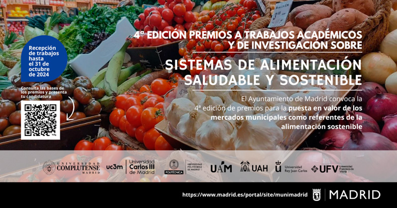 Premios a trabajos académicos y de investigación sobre sistemas de alimentación saludable y sostenible 2024