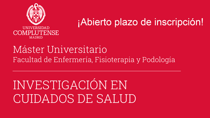 ¡Abierto plazo de inscripción al Máster de Investigación en Cuidados de Salud!