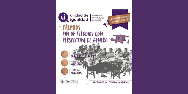 Convocatoria Premios Fin de Estudios con perspectiva de género de la Unidad de Igualdad